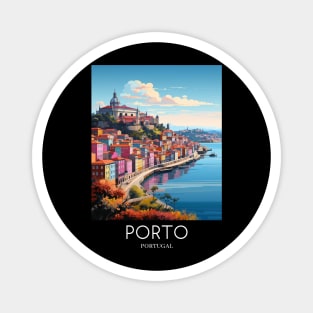 A Pop Art Travel Print of Porto - Portugal Magnet